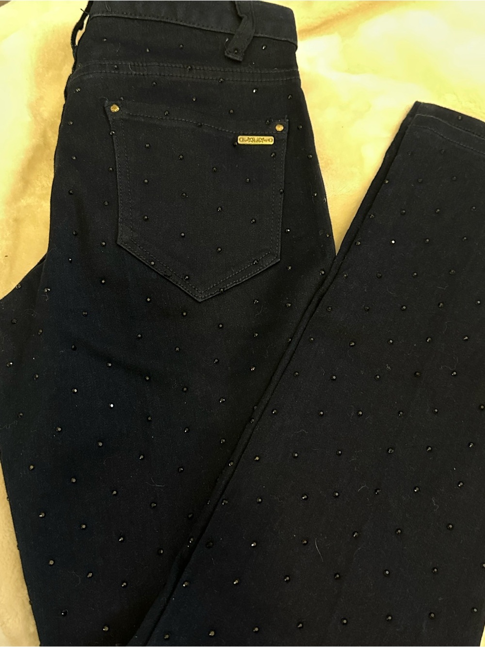 Cache Black Skinny Jeans with Beaded Detail